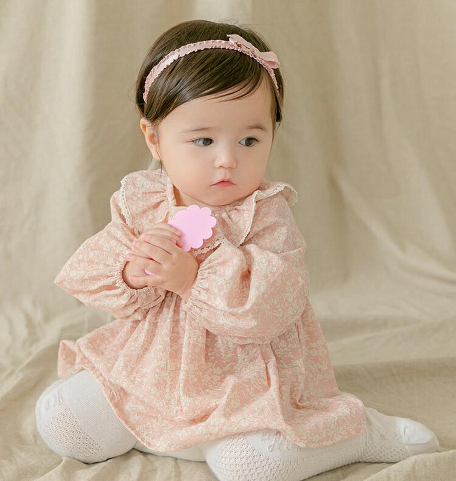 メリッサワンピース・p008944 キッズ【0~2才】【ops】【ワンピース 長袖 ガーリー 可愛い かわいい 出産祝い プレゼント 赤ちゃん ベビー 総柄 模様 花柄 女の子 秋 冬 韓国 韓国子供服 子供 こども 子供服 こども服】【KIDS】