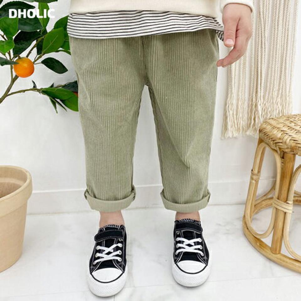 【キッズ30%OFF】コーデュロイパンツ・p010489 キッズ 【3~8才】【pt】【韓国 ファッション ボトムス パンツ ロング テーパード スリム 細身 ウエストゴム リブパンツ 女の子 男の子 キッズ 子供 子供服 幼稚園 通学 通園 低学年 秋 冬】【KIDS】