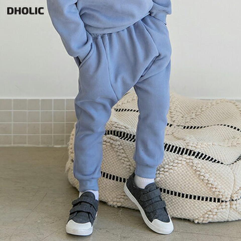 両起毛バギージョガーパンツ・p010528 キッズ 【3~8才】【pt】【韓国 ファッション ボトムス パンツ バギーパンツ スウェットパンツ ウエストゴム 運動 アウトドア お遊び 無地 女の子 男の子 キッズ 子供服 幼稚園 通学 通園 低学年 秋 冬】【KIDS】