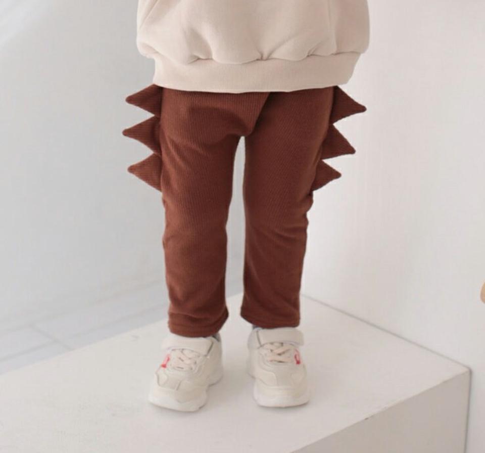 【キッズ30%OFF】裏起毛配色ボーダーダイナソーパンツ・u10540 キッズ 【3~8才】【pt】【韓国 ファッション ボトムス パンツ ロング スリム 細身 ウエストゴム コットンパンツ 恐竜 ユニーク 男の子 キッズ 子供 子供服 幼稚園 通学 通園 低学年 秋 冬】【KIDS】