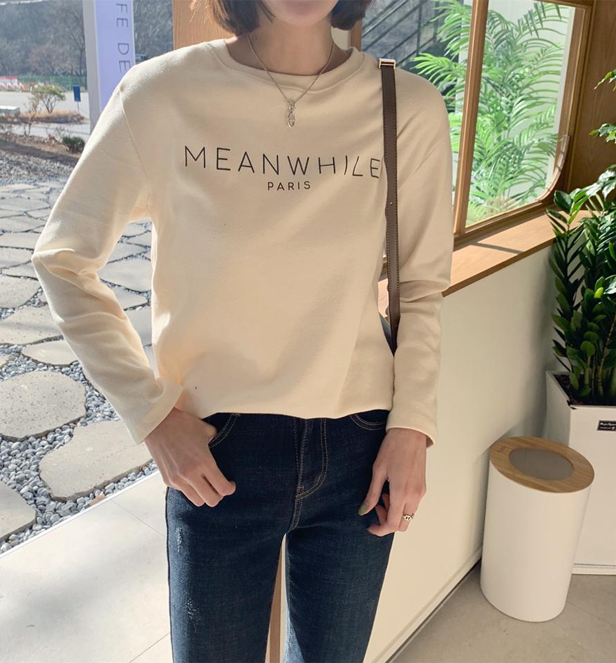 ピーチ起毛レタードTシャツ