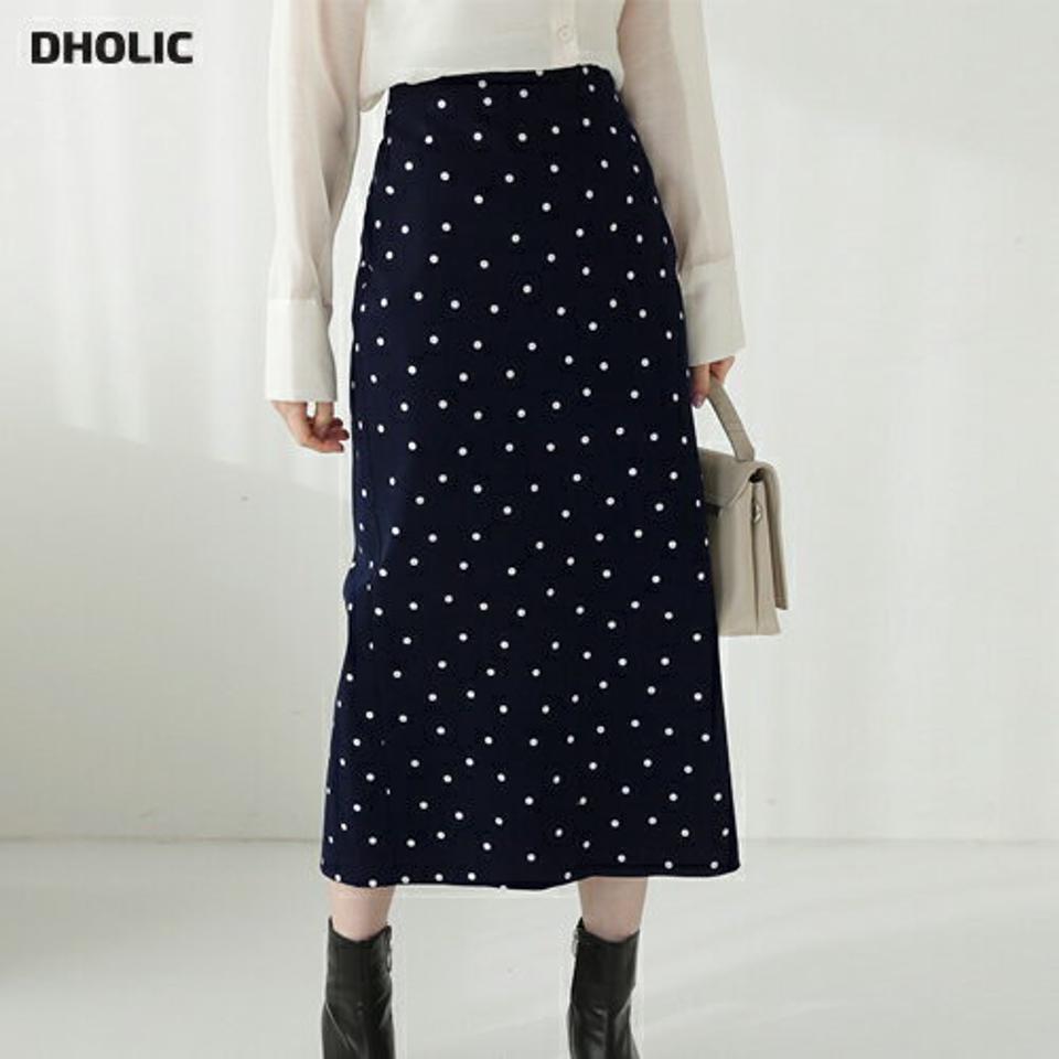 2TYPEパターンスカート・全2色・t65994 レディース 【sk】【スカート ロング ロングスカート ドット柄 レオパード柄 豹柄 ヒョウ柄 アニマル柄 Hライン カジュアル スリット 秋 冬 韓国 ファッション】【ハイホリHIHOLLI】