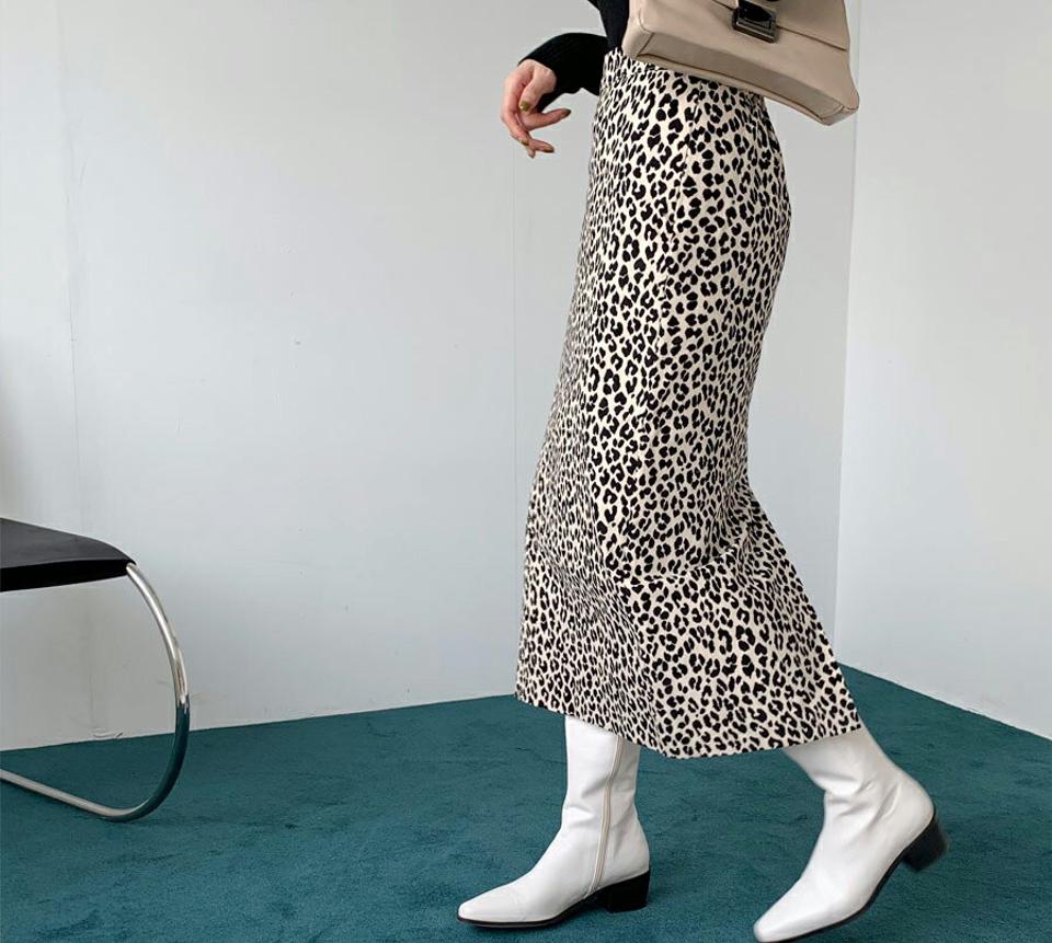 2TYPEパターンスカート・全2色・t65994 レディース 【sk】【スカート ロング ロングスカート ドット柄 レオパード柄 豹柄 ヒョウ柄 アニマル柄 Hライン カジュアル スリット 秋 冬 韓国 ファッション】【ハイホリHIHOLLI】
