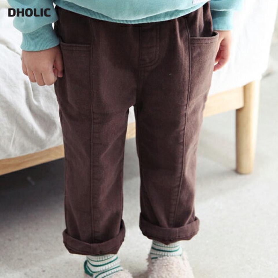 裏起毛ロゴポケットパンツ・p010777 キッズ 【3~8才】【pt】【韓国 ファッション ボトムス パンツ ロング テーパード スリム 細身 無地 ベーシック シンプル ウエストゴム 女の子 男の子 キッズ 子供 子供服 幼稚園 通学 通園 低学年 秋 冬】【KIDS】