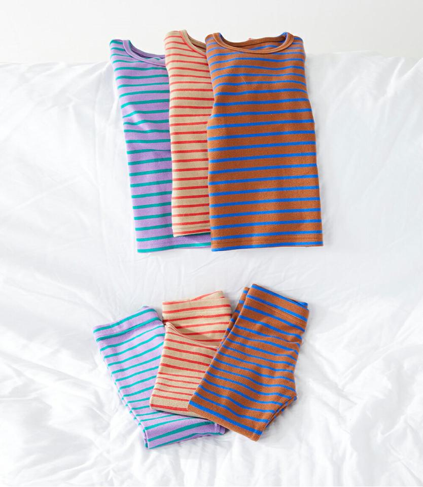 【キッズ30%OFF】ボーダールームウェア上下SET(junior)・u10747 キッズ【9~17才】【uw】【ルームウェア パジャマ 部屋着 トップス 長袖 パンツ ズボン 長ズボン ボーダー柄 カジュアル 女の子 男の子 韓国 韓国子供服 子供 こども 子供服 こども服】【KIDS】