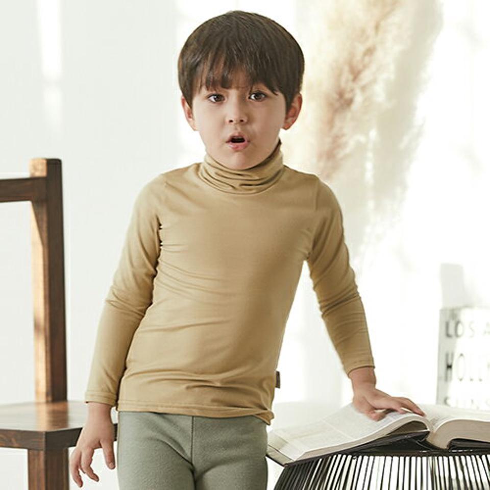 【キッズ30%OFF】ハイネックホットTシャツ(kids)・u10734 キッズ 【3~8才】【tops】【韓国 ファッション トップス Tシャツ カットソー タートルネック 長袖 無地 スリム 細身 インナー 女の子 男の子 キッズ 子供 子供服 幼稚園 通学 通園 低学年 秋 冬】【KIDS】