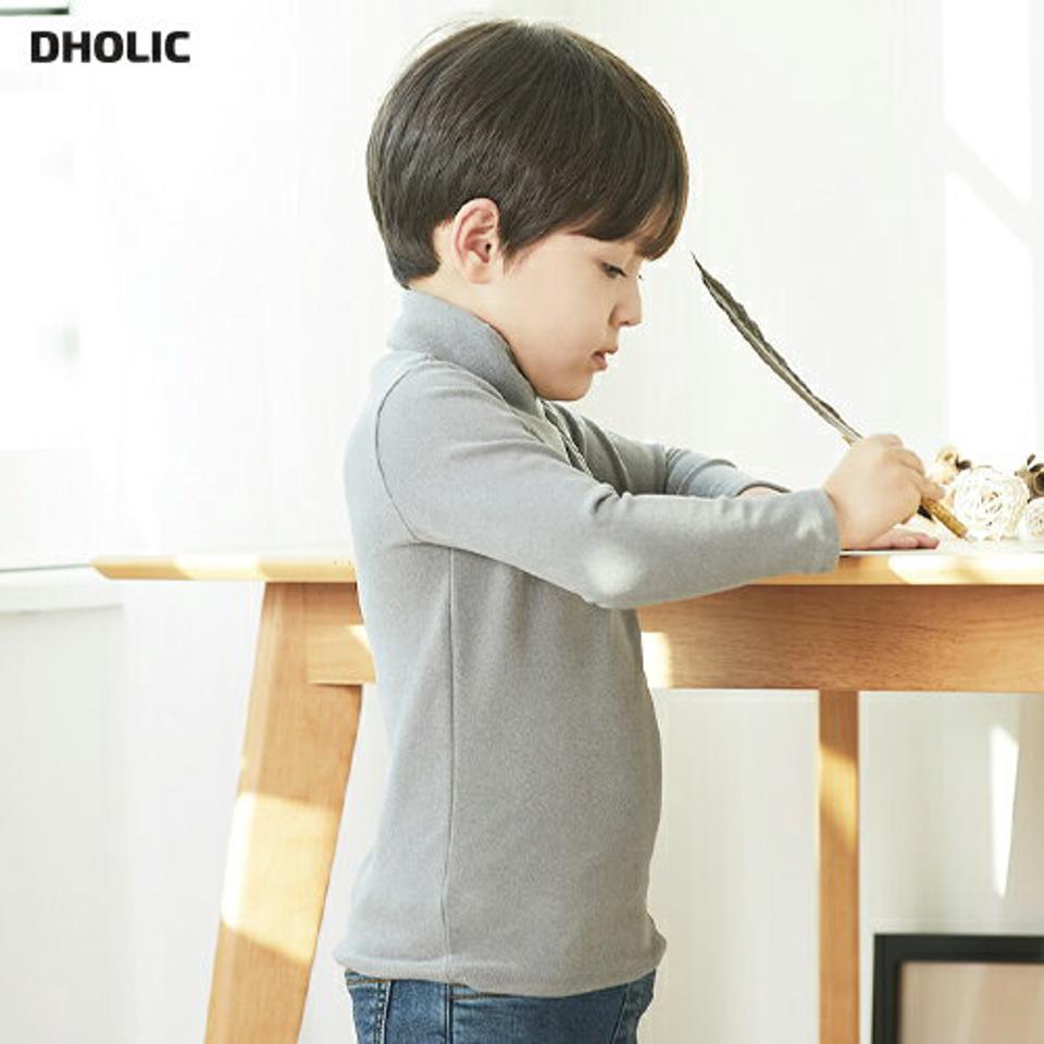 ハイネックソフトTシャツ(kids)・u10722 キッズ 【3~8才】【tops】【韓国 ファッション トップス Tシャツ カットソー 長袖 無地 スリム 細身 インナー レイヤード 女の子 男の子 キッズ 子供 子供服 幼稚園 通学 通園 低学年 秋 冬】【KIDS】