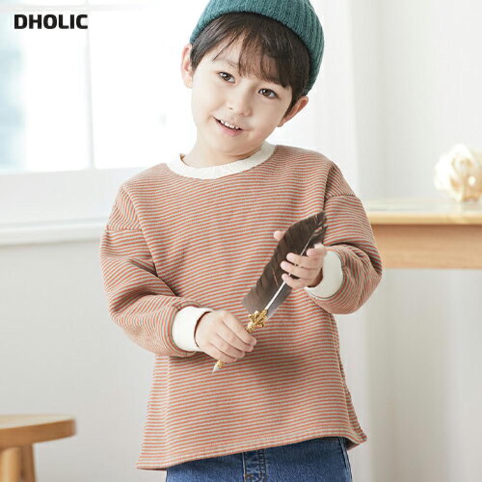 【キッズ30%OFF】両起毛配色ボーダースウェット(kids)・u10720 キッズ 【3~8才】【tops】【韓国 ファッション トップス スウェット トレーナー 長袖 女の子 男の子 Tシャツ デイリー ルーズ ゆったり パターン キッズ 子供 子供服 幼稚園 通学 通園 低学年 秋 冬】【KIDS】