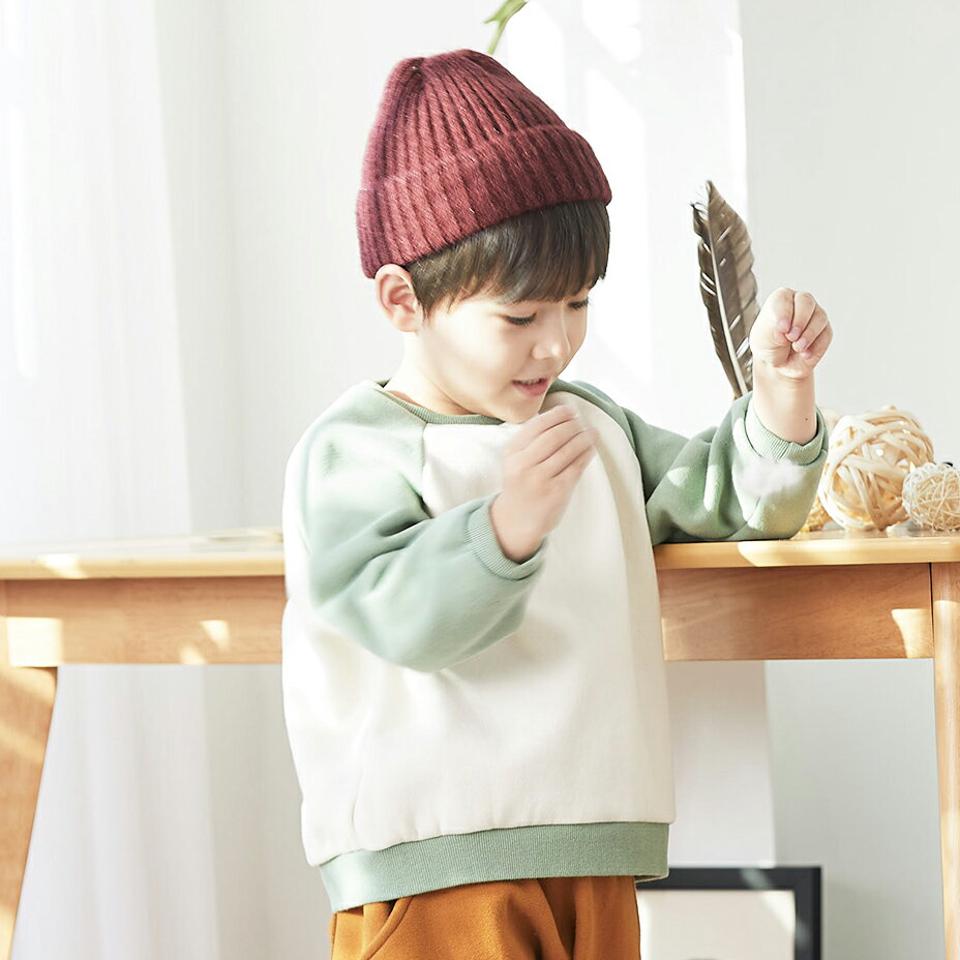 【キッズ30%OFF】両起毛ラグランスウェット(kids)・u10740 キッズ【3~8才】【tops】【トップス スウェット トレーナー 長袖 配色 ラグラン 裏起毛 ラフ カジュアル 女の子 男の子 冬 韓国 韓国子供服 子供 こども 子供服 こども服】【KIDS】