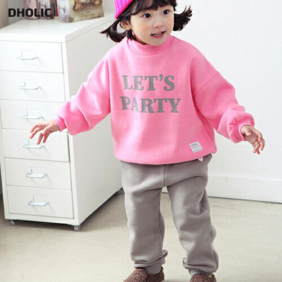 両起毛PARTYスウェット上下SET・p010789 キッズ 【3~8才】【pt】【韓国 ファッション セットアップ スウェット トレーナー 長袖 ロング パンツ ジョガーパンツ 無地 女の子 男の子 キッズ 子供 子供服 幼稚園 通学 通園 低学年 秋 冬】【KIDS】