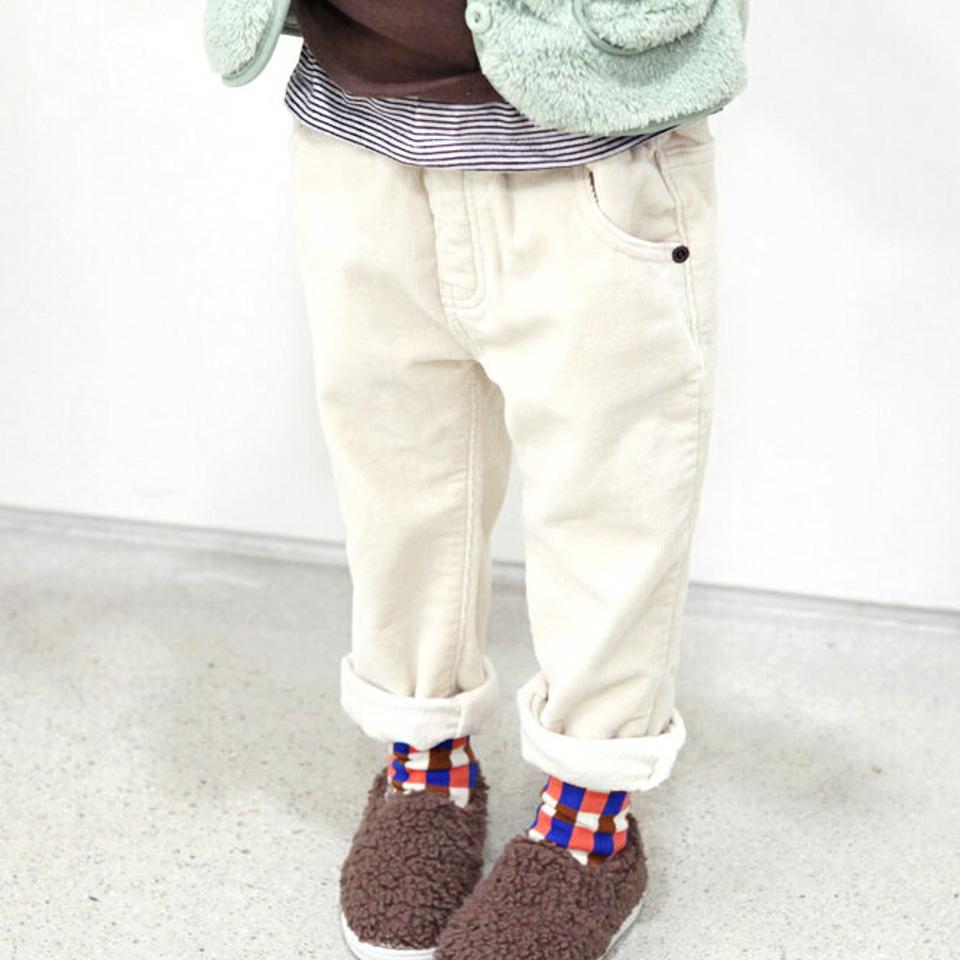 裏起毛コーデュロイパンツ・p010771 キッズ 【3~8才】【pt】【韓国 ファッション ボトムス パンツ ロング テーパード スリム 細身 無地 ベーシック シンプル ウエストゴム 女の子 男の子 キッズ 子供 子供服 幼稚園 通学 通園 低学年 秋 冬】【KIDS】