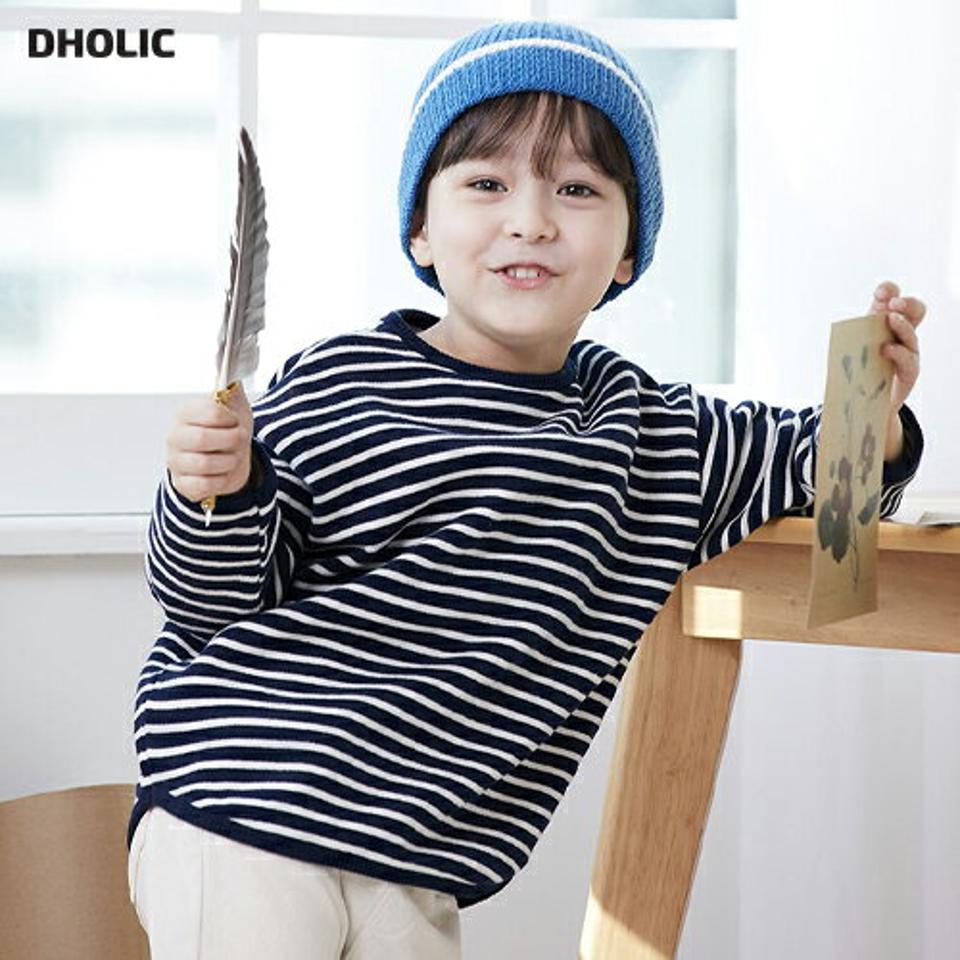 【キッズ30%OFF】両起毛ボーダースウェット(kids)・u10795 キッズ 【3~8才】【tops】【韓国 ファッション トップス スウェット トレーナー 長袖 女の子 男の子 Tシャツ デイリー ルーズ ゆったり パターン 柄 キッズ 子供 子供服 幼稚園 通学 通園 低学年 秋 冬】【KIDS】