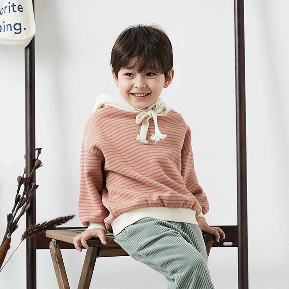 【キッズ30%OFF】両起毛配色ボーダーフーディ(kids)・u10766 キッズ【3~8才】【tops】【トップス フーディー フーディ パーカー フード 長袖 ボーダー柄 シンプル 裏起毛 カジュアル 女の子 男の子 ラフ 冬 韓国 韓国子供服 子供 こども 子供服 こども服】【KIDS】
