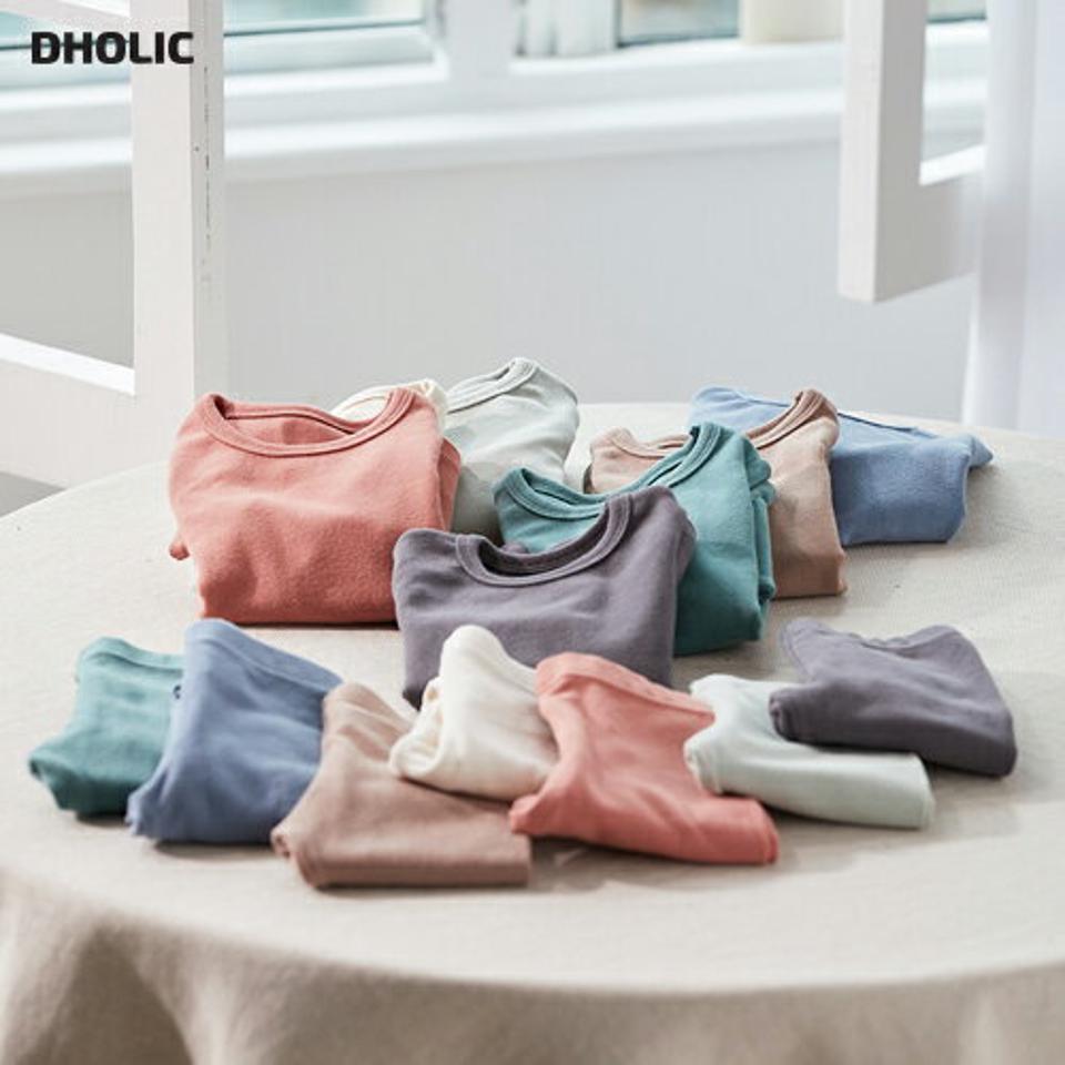 起毛コットンルームウェア上下SET(kids)・u10792 キッズ 【3~8才】【uw】【韓国 ファッション パジャマ セットアップ スリム 細身 タイト Tシャツ パンツ 長袖 ロング インナー 下着 肌着 キッズ 子供 子供服 幼稚園 通学 通園 低学年 秋 冬】【KIDS】