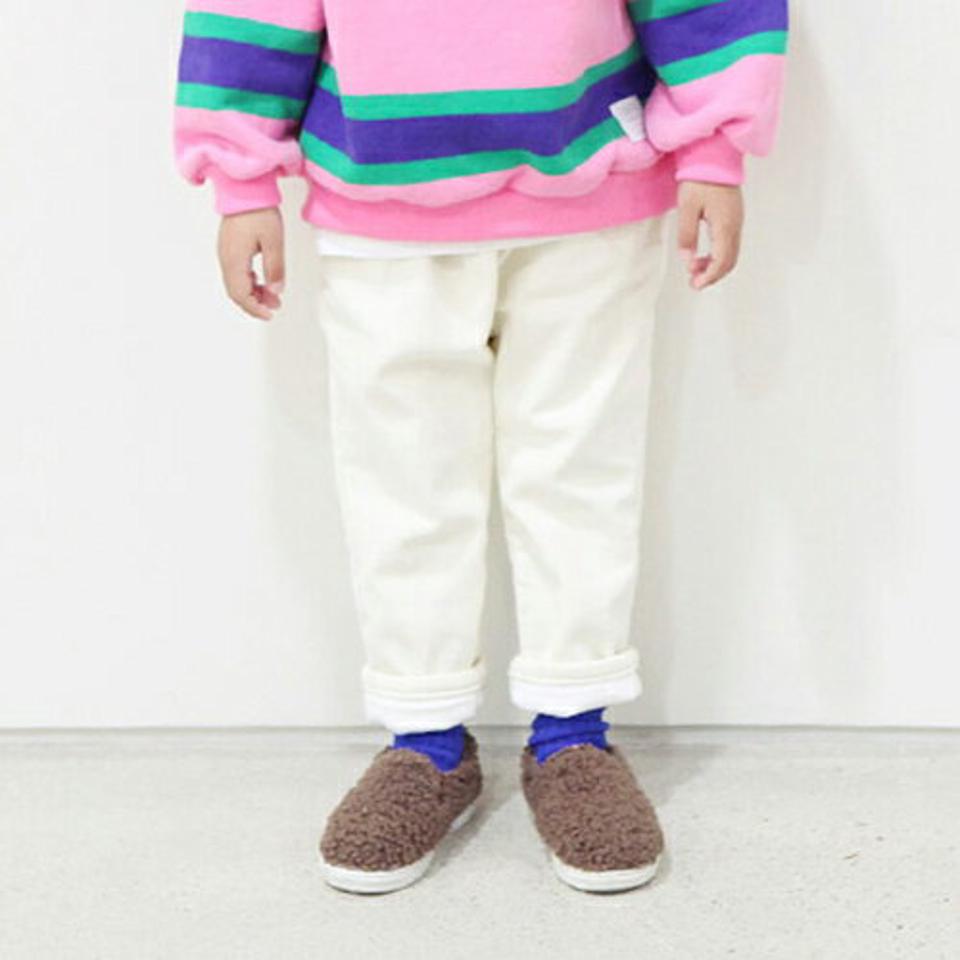 裏起毛ウエストゴムコットンパンツ・p010773 キッズ 【3~8才】【pt】【韓国 ファッション ボトムス パンツ ロング テーパード スリム 細身 無地 ベーシック シンプル ウエストゴム 女の子 男の子 キッズ 子供服 幼稚園 通学 通園 低学年 冬】【KIDS】