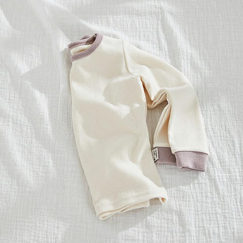 配色ルームウェア上下SET(kids)・u10739 キッズ 【3~8才】【uw】【韓国 ファッション パジャマ セットアップ スリム 細身 タイト Tシャツ パンツ 長袖 ロング インナー 下着 肌着 キッズ 子供 子供服 幼稚園 通学 通園 低学年 秋 冬】【KIDS】