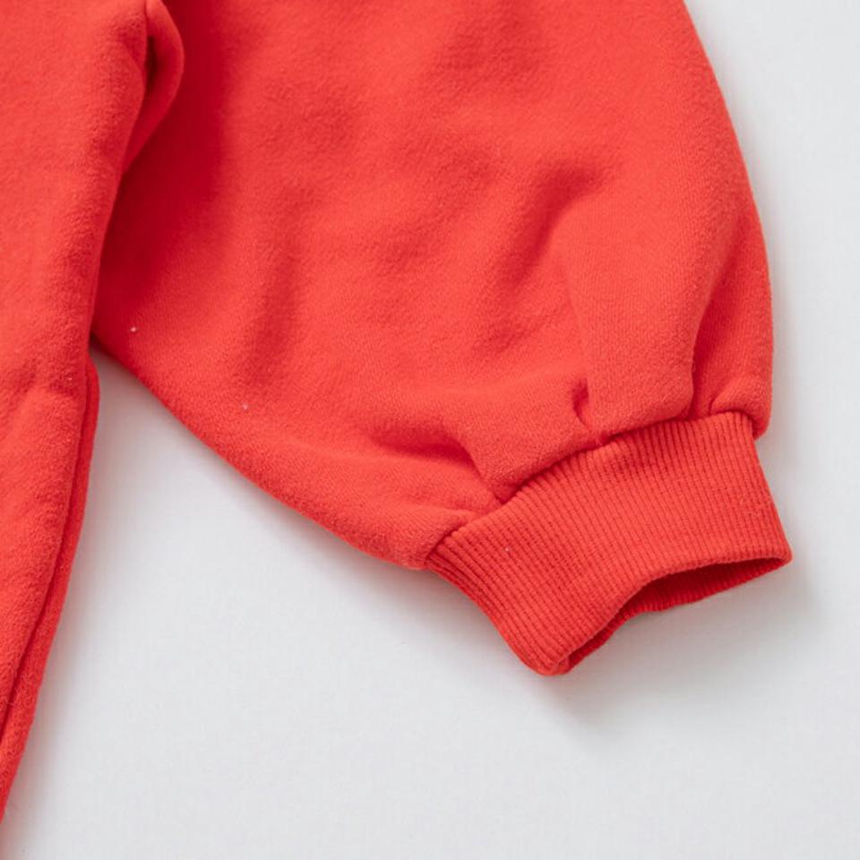 刺繍カラー裏起毛ワンピース・p010826 キッズ 【3~8才】【ops】【韓国 ファッション ワンピース ミディ ミディアム ミドル 膝丈 モックネック 長袖 Aライン おしゃれ お出かけ 撮影 膝上 キッズ 子供 子供服 幼稚園 通学 通園 低学年 秋 冬】【KIDS】