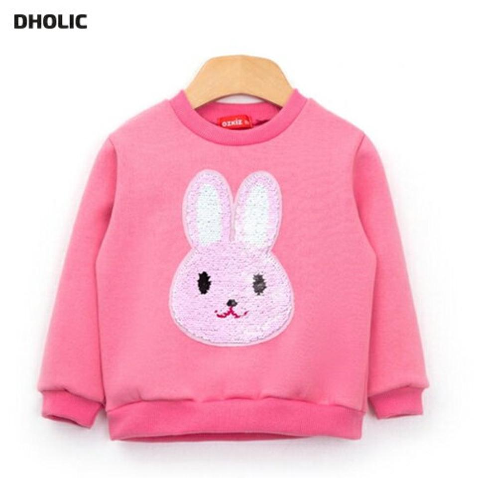 裏起毛スパンコールうさぎスウェット・p010710 キッズ 【3~8才】【tops】【韓国 ファッション トップス スウェット トレーナー カットソー Tシャツ パッチ アニマル 女の子 男の子 ウサギ キッズ 子供 子供服 幼稚園 通学 通園 低学年 秋 冬】【KIDS】