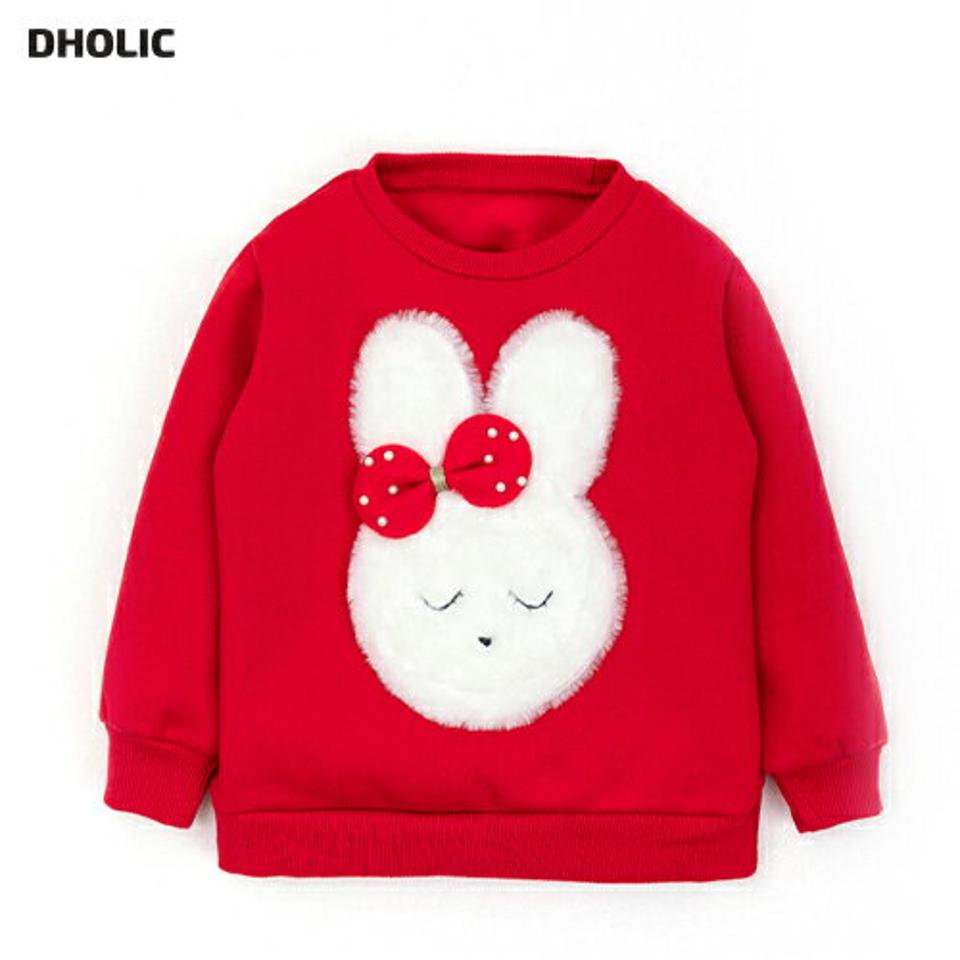 裏起毛ファーウサギスウェット・p010810 キッズ 【3~8才】【tops】【韓国 ファッション トップス スウェット トレーナー カットソー Tシャツ パッチ アニマル 刺繍 可愛い 女の子 キッズ 子供 子供服 幼稚園 通学 通園 低学年 秋 冬】【KIDS】