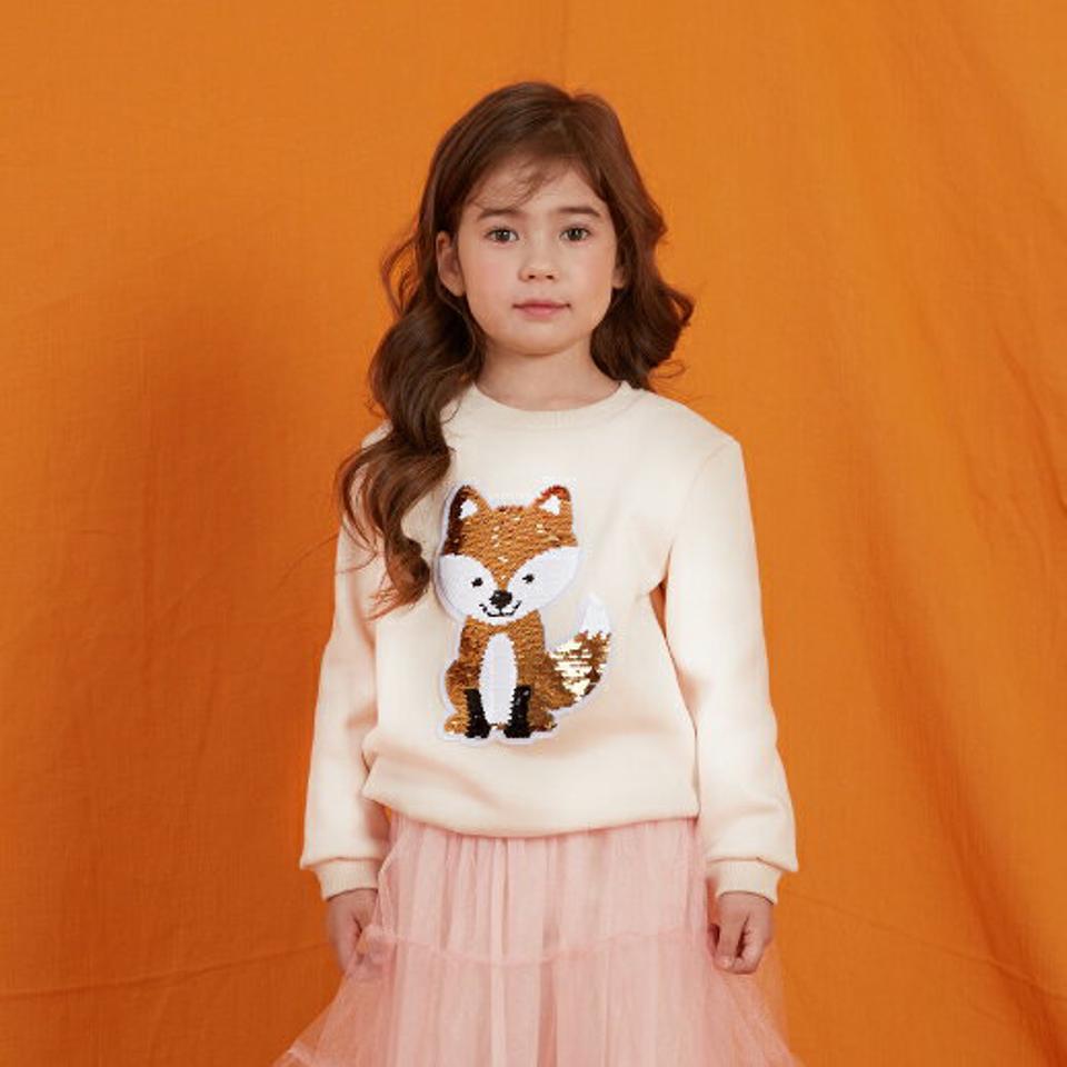 裏起毛スパンコールドックスウェット・p010809 キッズ 【3~8才】【tops】【韓国 ファッション トップス スウェット トレーナー カットソー Tシャツ パッチ アニマル 女の子 男の子 いぬ 犬 キッズ 子供 子供服 幼稚園 通学 通園 低学年 秋 冬】【KIDS】