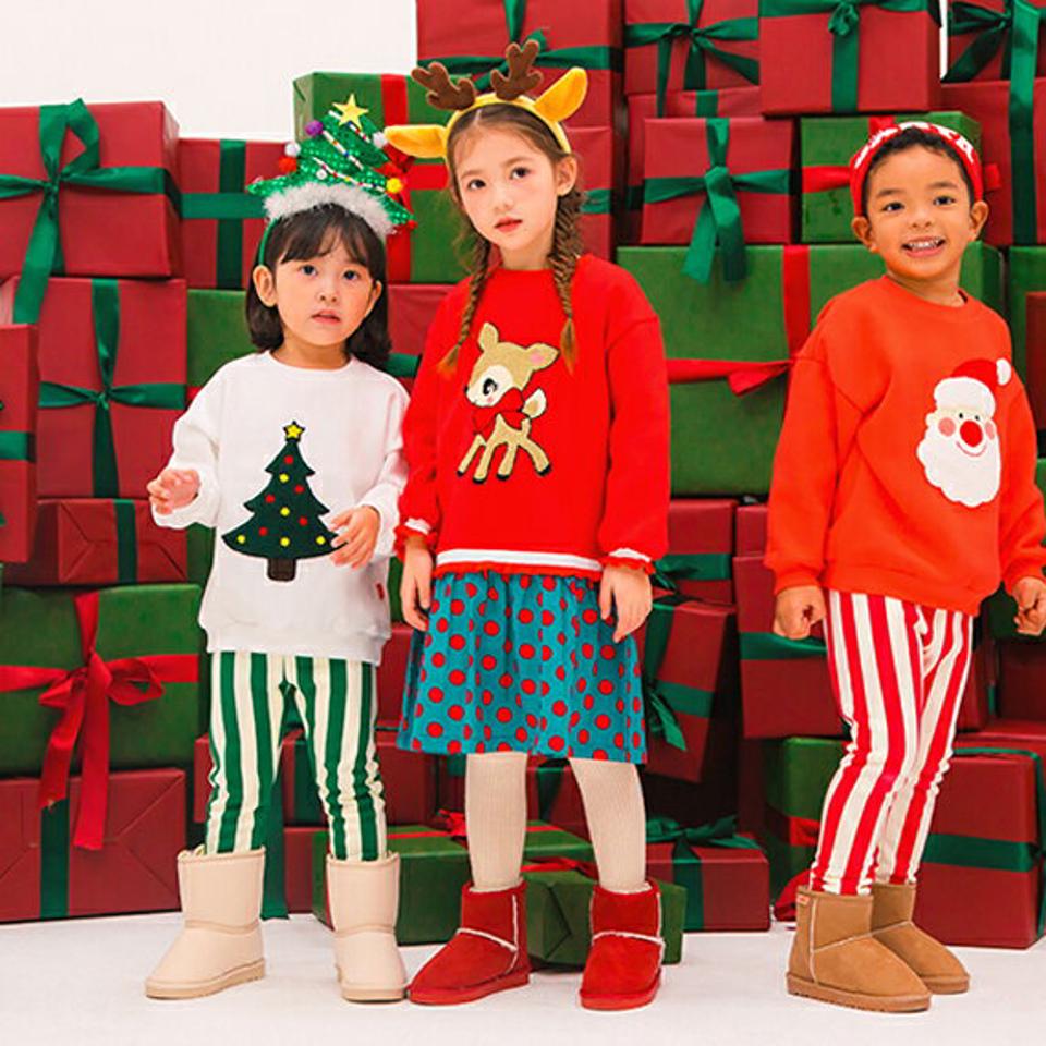 裏起毛ボアプリントワンピース・p010616 キッズ 【3~8才】【ops】【韓国 ファッション ワンピース ミディ ミドル 膝丈 ラウンドネック 長袖 Aライン フレア Tシャツ スウェット パッチ キッズ 子供 子供服 幼稚園 通学 通園 低学年 秋 冬】【KIDS】