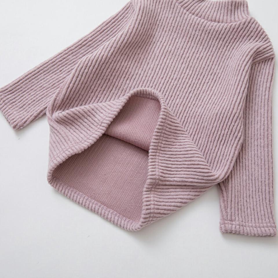 ハーフネックリブTシャツ・p010829 キッズ 【3~8才】【tops】【韓国 ファッション トップス Tシャツ モックネック ハイネック 長袖 ルーズ ゆったり 無地 シンプル 女の子 男の子 キッズ 子供 子供服 幼稚園 通学 通園 低学年 秋 冬】【KIDS】