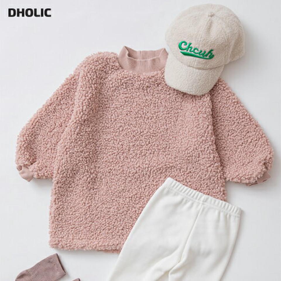 ハーフネックボアスウェット・p010828 キッズ 【3~8才】【tops】【韓国 ファッション トップス スウェット トレーナー カットソー Tシャツ 女の子 男の子 ファー キッズ 子供 子供服 幼稚園 通学 通園 低学年 秋 冬】【KIDS】