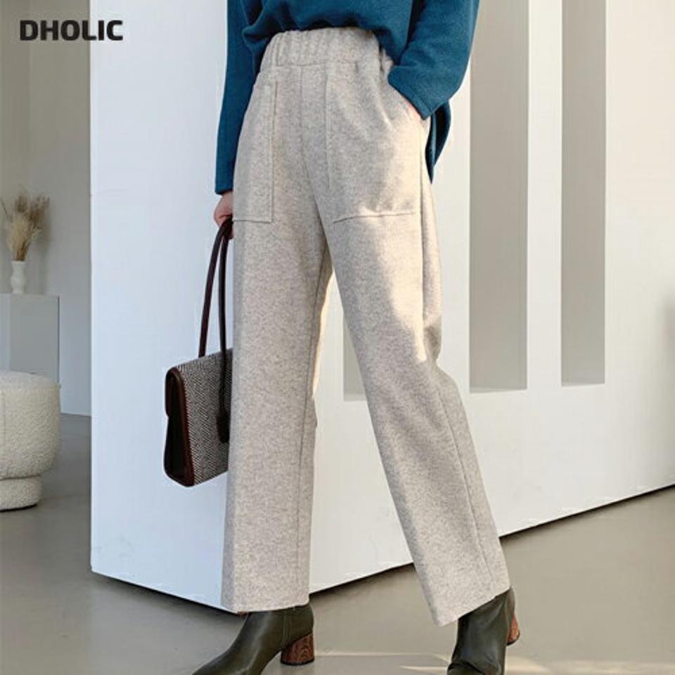 ストレッチポケットパンツ・全3色・b66170 レディース 【pt】【パンツ ズボン ロングパンツ 単色 シンプル カジュアル ウエストゴム ストレートパンツ ラフ 秋 冬 韓国 ファッション】【ハイホリHIHOLLI】