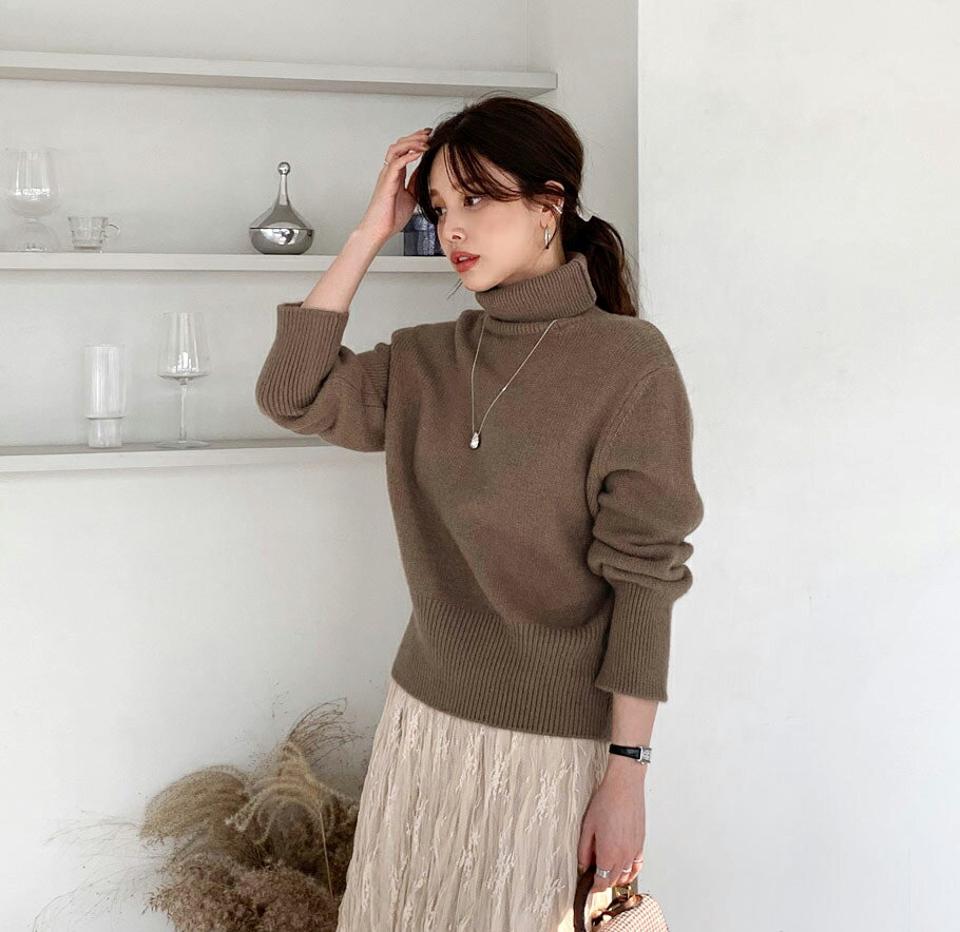 タートルネックニット・全3色・b66159 レディース 【tops】【トップス ニット ニットトップス 長袖 タートルネック タートル 単色 無地 シンプル ベーシック カジュアル ウール 秋 冬 韓国 ファッション】【ハイホリHIHOLLI】