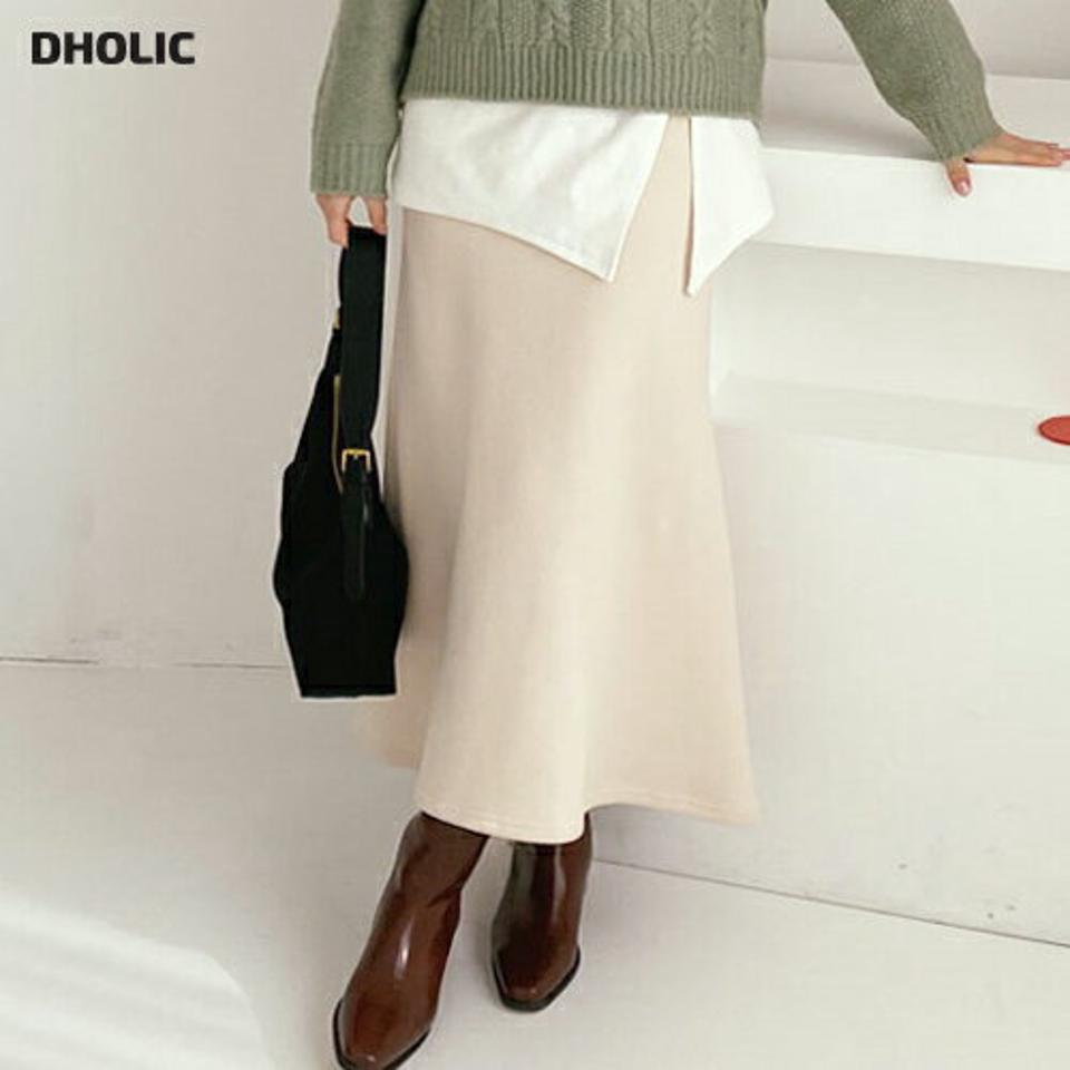 フレアロングスカート・全2色・b65998 レディース 【sk】【スカート ロング ロングスカート フレア フレアスカート 単色 無地 フェミニン Aライン きれいめ ウエストゴム シンプル 秋 冬 韓国 ファッション】【ハイホリHIHOLLI】