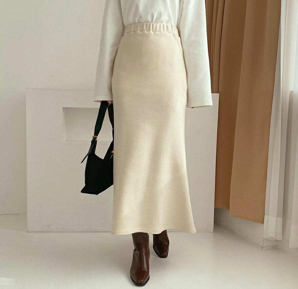 フレアロングスカート・全2色・b65998 レディース 【sk】【スカート ロング ロングスカート フレア フレアスカート 単色 無地 フェミニン Aライン きれいめ ウエストゴム シンプル 秋 冬 韓国 ファッション】【ハイホリHIHOLLI】