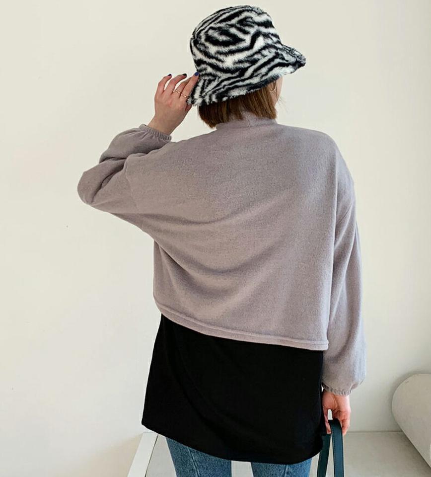 起毛ハイネックTシャツ・全4色・t62336 レディース 【tops】【韓国 ファッション トップス Tシャツ 長袖 ハイネック やわらかい 起毛 ルーズ ゆったり ゴム 無地 ベーシック デイリー カジュアル カジュアル 秋 冬】