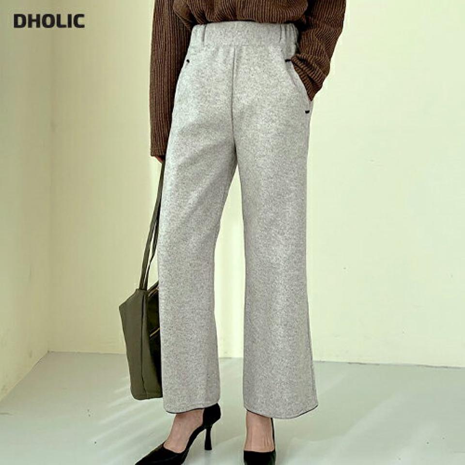 ポケット配色ラインパンツ・全2色・b66101 レディース 【pt】【パンツ ズボン ロングパンツ ラインパンツ 単色 無地 シンプル 大人 ストレート ワイド ベーシック シック 秋 冬 韓国 ファッション】【ハイホリHIHOLLI】