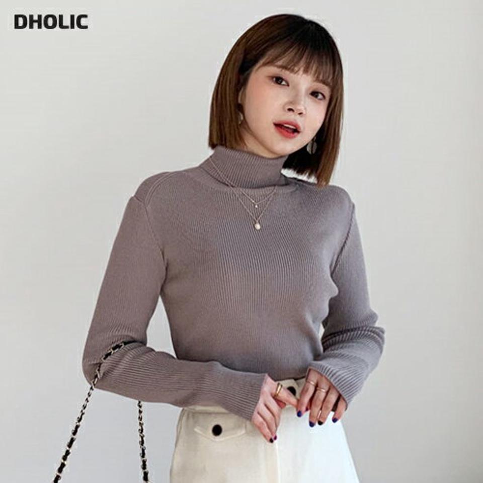 リブタートルニット・全4色・t62302 レディース 【tops】【韓国 ファッション トップス ニット タートルネック ハイネック リブニット 細身 長袖 体型カバー タイト シンプル デイリー レイヤード 無地 カジュアル 秋 冬】