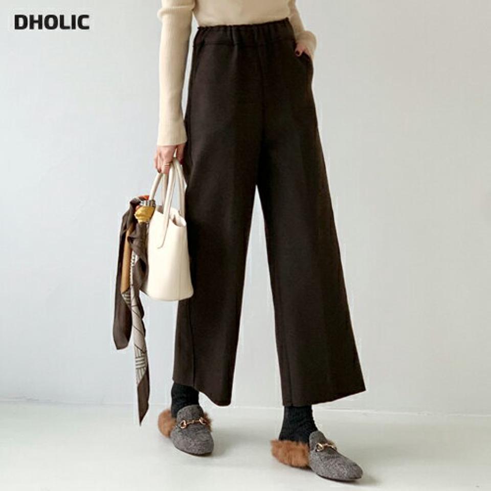 イージーワイドパンツ・全2色・b62323 レディース 【pt】【韓国 ファッション ボトムス パンツ ロング ロングパンツ ワイドパンツ ウエストゴム ワイド ストレート ポケット 体型カバー ルーズ カジュアル 秋 冬】