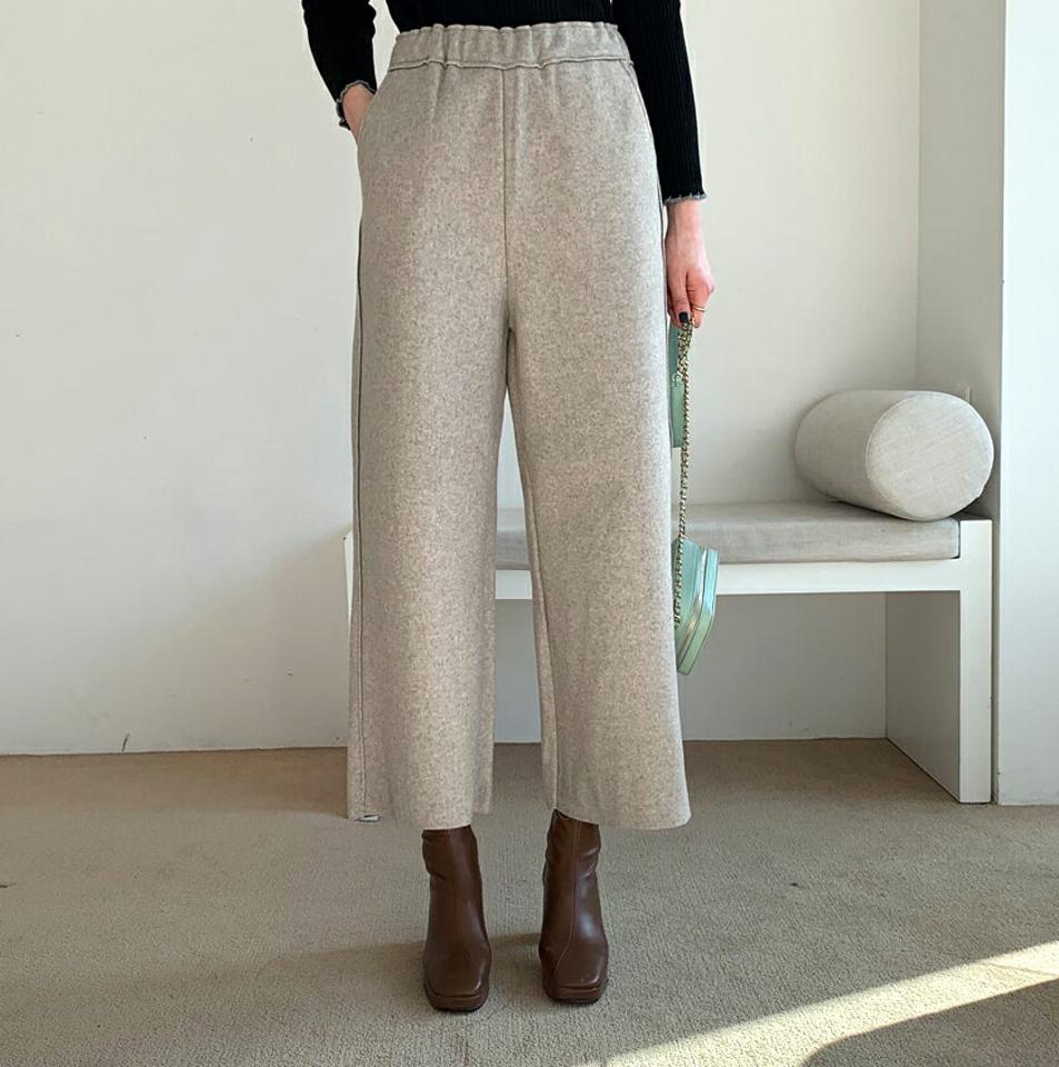 イージーワイドパンツ・全2色・b62323 レディース 【pt】【韓国 ファッション ボトムス パンツ ロング ロングパンツ ワイドパンツ ウエストゴム ワイド ストレート ポケット 体型カバー ルーズ カジュアル 秋 冬】