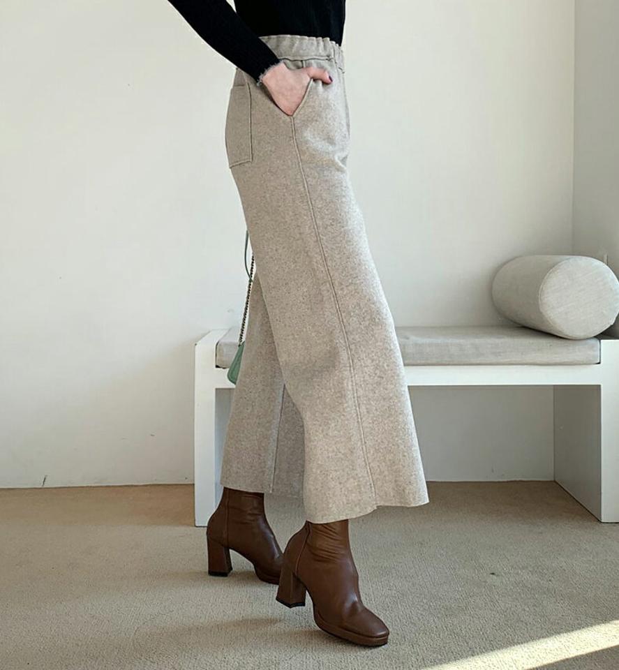 イージーワイドパンツ・全2色・b62323 レディース 【pt】【韓国 ファッション ボトムス パンツ ロング ロングパンツ ワイドパンツ ウエストゴム ワイド ストレート ポケット 体型カバー ルーズ カジュアル 秋 冬】