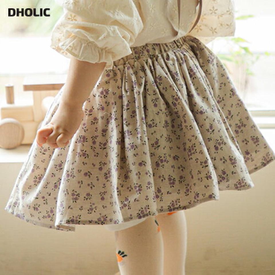 フレア花柄スカート p008589 キッズ 【0~2才】【sk】【韓国 ファッション ボトムス スカート フレア Aライン パターン 柄 撮影 お出かけ 女の子キッズ 子供 子供用 ベビー 赤ちゃん ベビー用 赤ちゃん用 出産祝い 秋 冬】【KIDS】