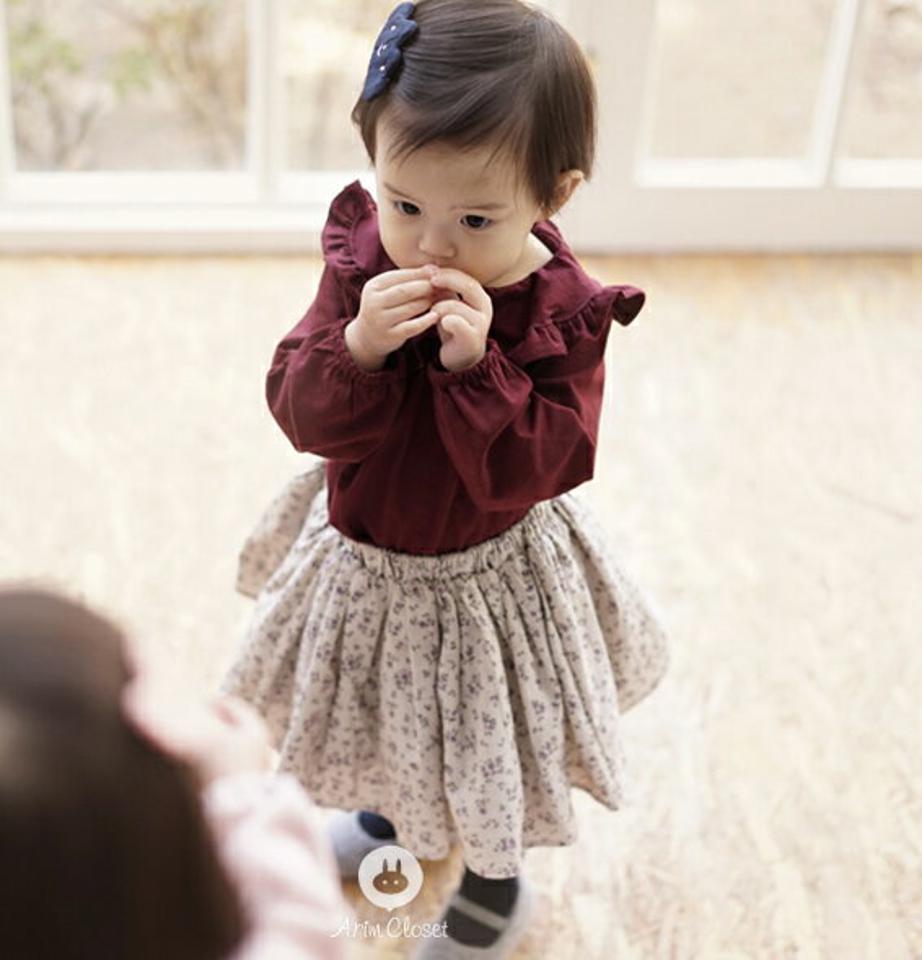 フレア花柄スカート p008589 キッズ 【0~2才】【sk】【韓国 ファッション ボトムス スカート フレア Aライン パターン 柄 撮影 お出かけ 女の子キッズ 子供 子供用 ベビー 赤ちゃん ベビー用 赤ちゃん用 出産祝い 秋 冬】【KIDS】