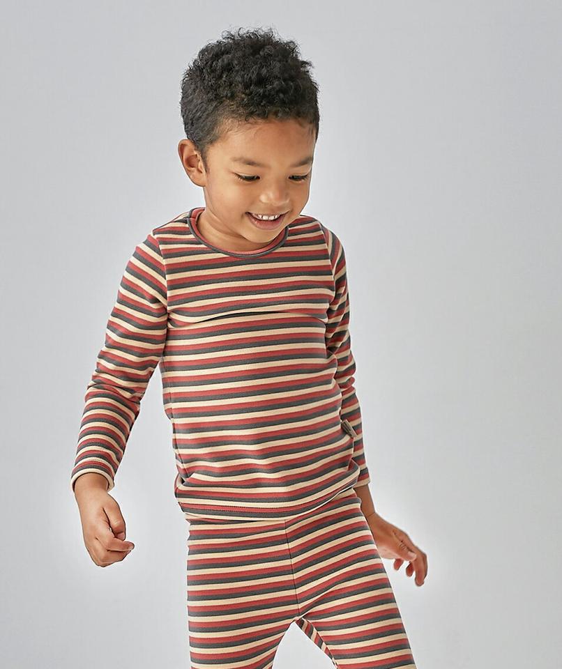 ミックスボーダールームウェア上下SET(junior)・u10670 キッズ【9~17才】【uw】【部屋着 パジャマ トップス 長袖 パンツ ズボン ロングパンツ 長ズボン ボーダー柄 カジュアル 女の子 男の子 韓国 韓国子供服 子供 こども 子供服 こども服】【KIDS】