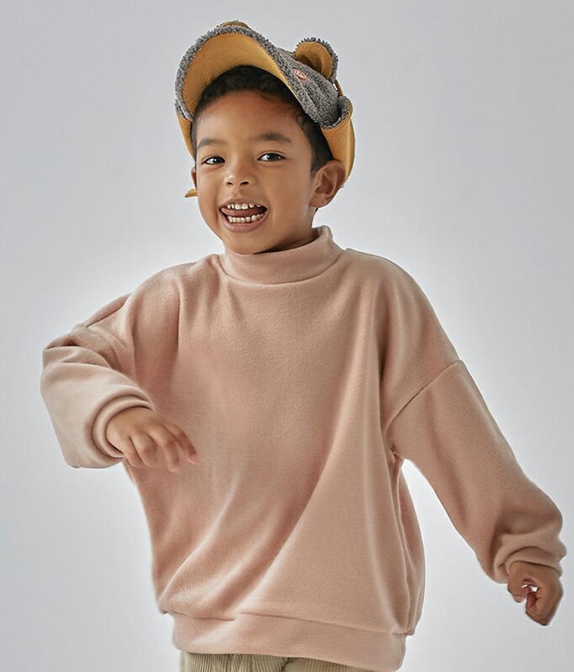 【只今20%OFF】ハーフネックウォームタッチTシャツ(junior)・u10665 キッズ【9~17才】【tops】【トップス Tシャツ 長袖 フリース カジュアル ハーフネック 単色 無地 シンプル 女の子 男の子 冬 韓国 韓国子供服 子供 こども 子供服 こども服】【KIDS】【WS】