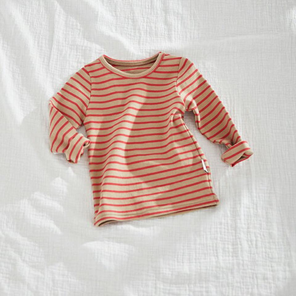 【キッズ30%OFF】ボーダールームウェア上下SET(kids)・u10735 キッズ 【3~8才】【uw】【韓国 ファッション パジャマ セットアップ スリム 細身 タイト Tシャツ パンツ 長袖 ロング インナー 下着 肌着 キッズ 子供 子供服 幼稚園 通学 通園 低学年 秋 冬】【KIDS】