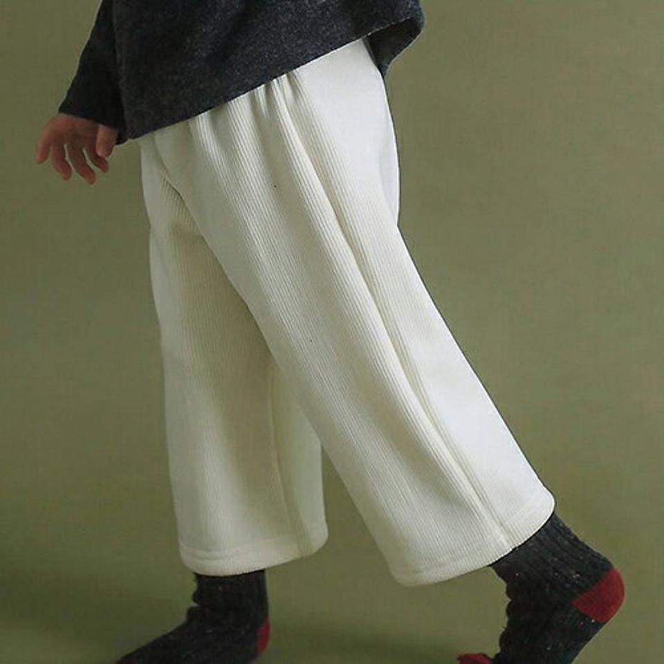【キッズ30%OFF】裏起毛リブパンツ・p010651 キッズ 【3~8才】【pt】【韓国 ファッション ボトムス パンツ ロング ウエストゴム ストレート ワイド 暖かい 保温 無地 女の子 男の子 キッズ 子供 子供服 幼稚園 通学 通園 低学年 秋 冬】【KIDS】
