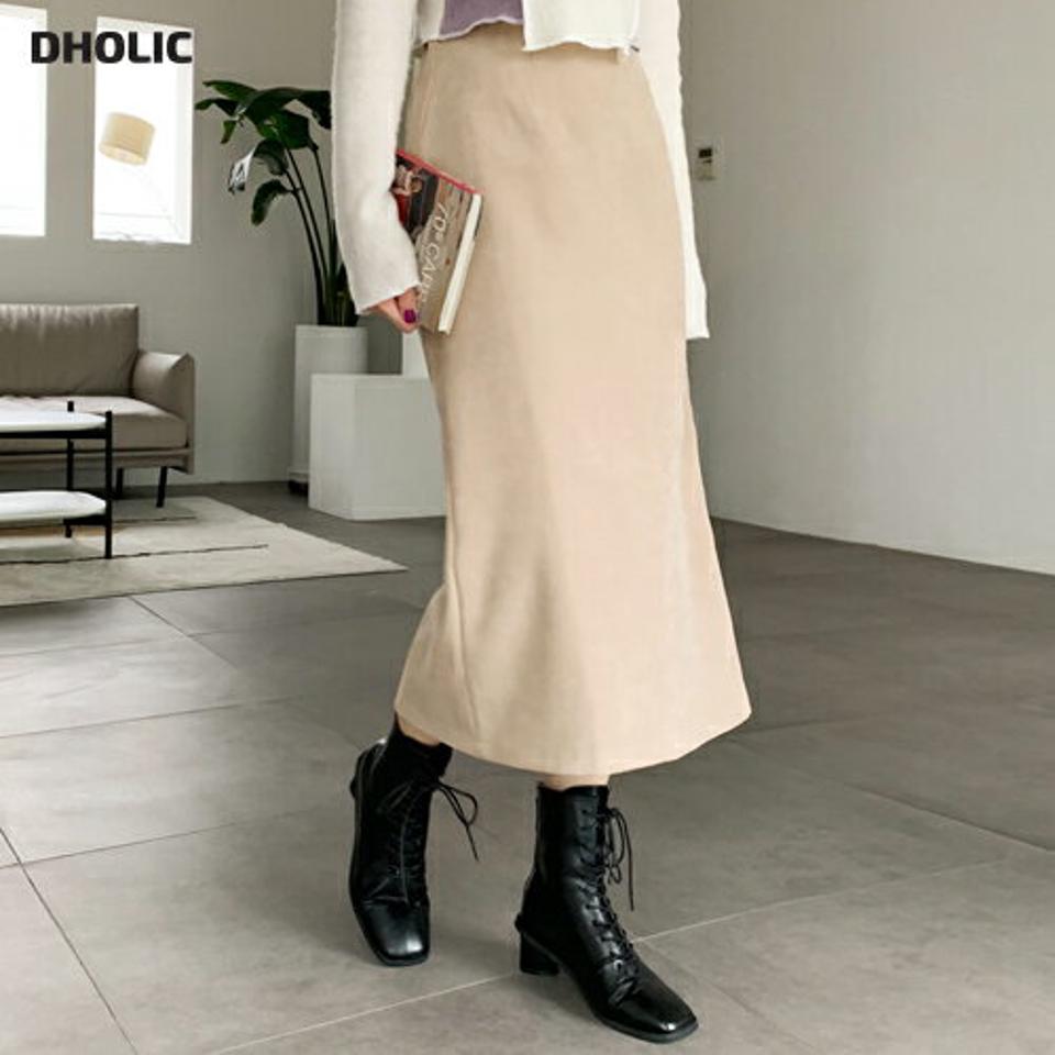 パステルペンシルスカート・全4色・b62409 レディース 【sk】【韓国 ファッション ボトムス スカート ロング ロングスカート パステルカラー ペンシルスカート バックゴム ファスナー スリット 体型カバー スリム 上品 デイリー カジュアル 秋 冬】