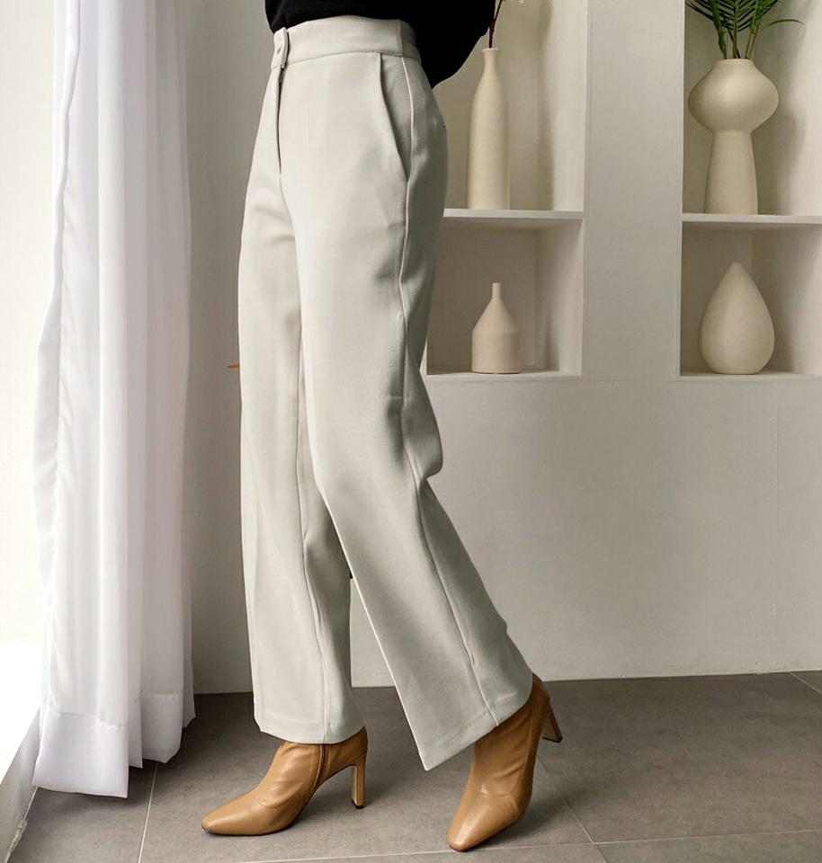 シークレットゴムスラックス・全3色・b62414 レディース 【pt】【韓国 ファッション ボトムス パンツ ロング ロングパンツ シークレットゴム スラックス ボタン ウエストゴム サイドポケット ハイウエストスラックス カジュアル 秋 冬】