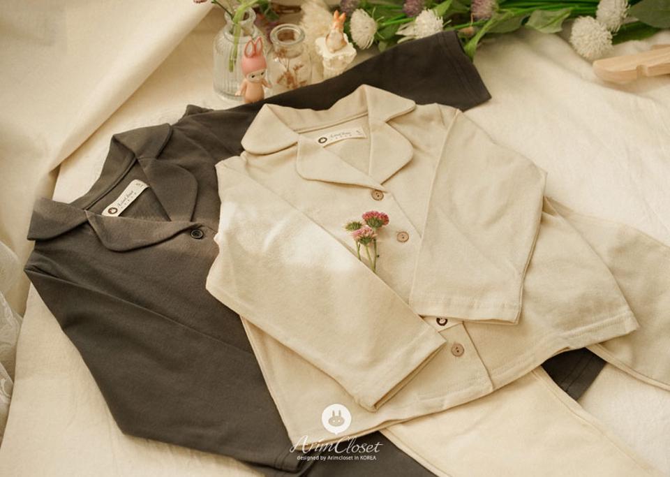 コットンパジャマ上下SET・p010855 キッズ【0~2才】【uw】【パジャマ ルームウェア 部屋着 上下 セット set 長袖 トップス パンツ ズボン コットン 綿 単色 無地 シンプル 女の子 男の子 韓国 韓国子供服 子供 こども 子供服 こども服】【KIDS】