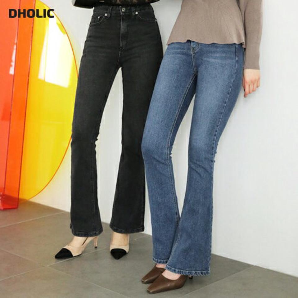 ブーツカットデニムパンツ・全2色・t62416 レディース 【pt】【韓国 ファッション ボトムス パンツ ロング ロングパンツ ハイウエストパンツ ブーツカットパンツ ボタン ファスナーポケット ベルトループ ブーツカット ハイウエスト カジュアル 秋 冬】