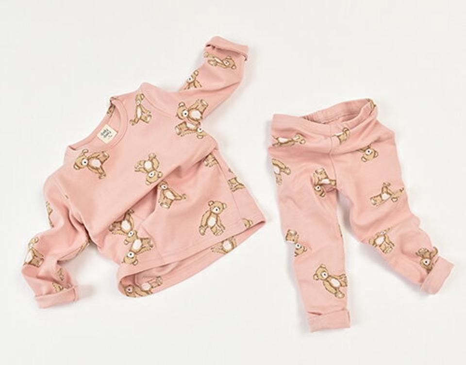 ベアープリントルームウェアSET・u10889 キッズ【3~8才】【uw】【ルームウェア 部屋着 パジャマ トップス 長袖 パンツ ズボン 動物 アニマル 可愛い かわいい 柄 女の子 男の子 韓国 韓国子供服 子供 こども 子供服 こども服】【KIDS】