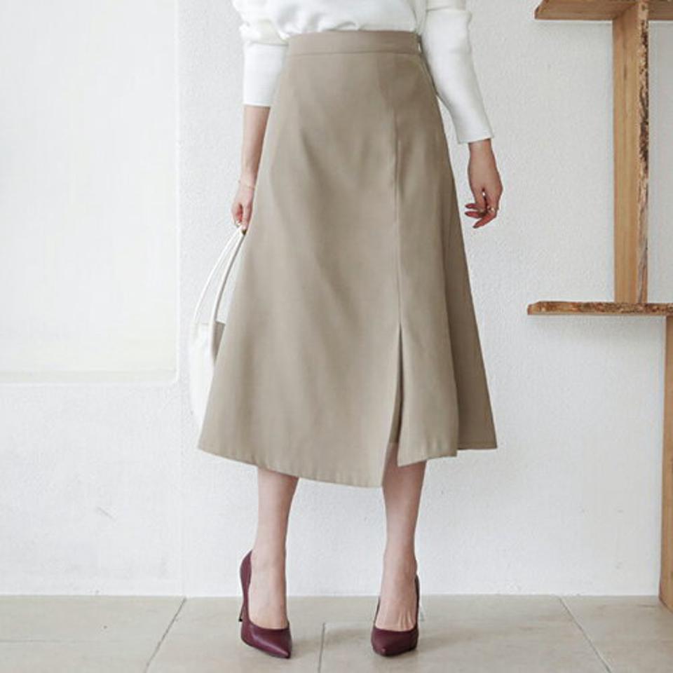 ラップ調フレアスカート・全3色・b66255 レディース 【sk】【スカート　ロング ロングスカート フレア フレアスカート ラップデザイン ラップスカート 単色 無地 フェミニン シンプル 秋 冬 韓国 ファッション】【ハイホリHIHOLLI】