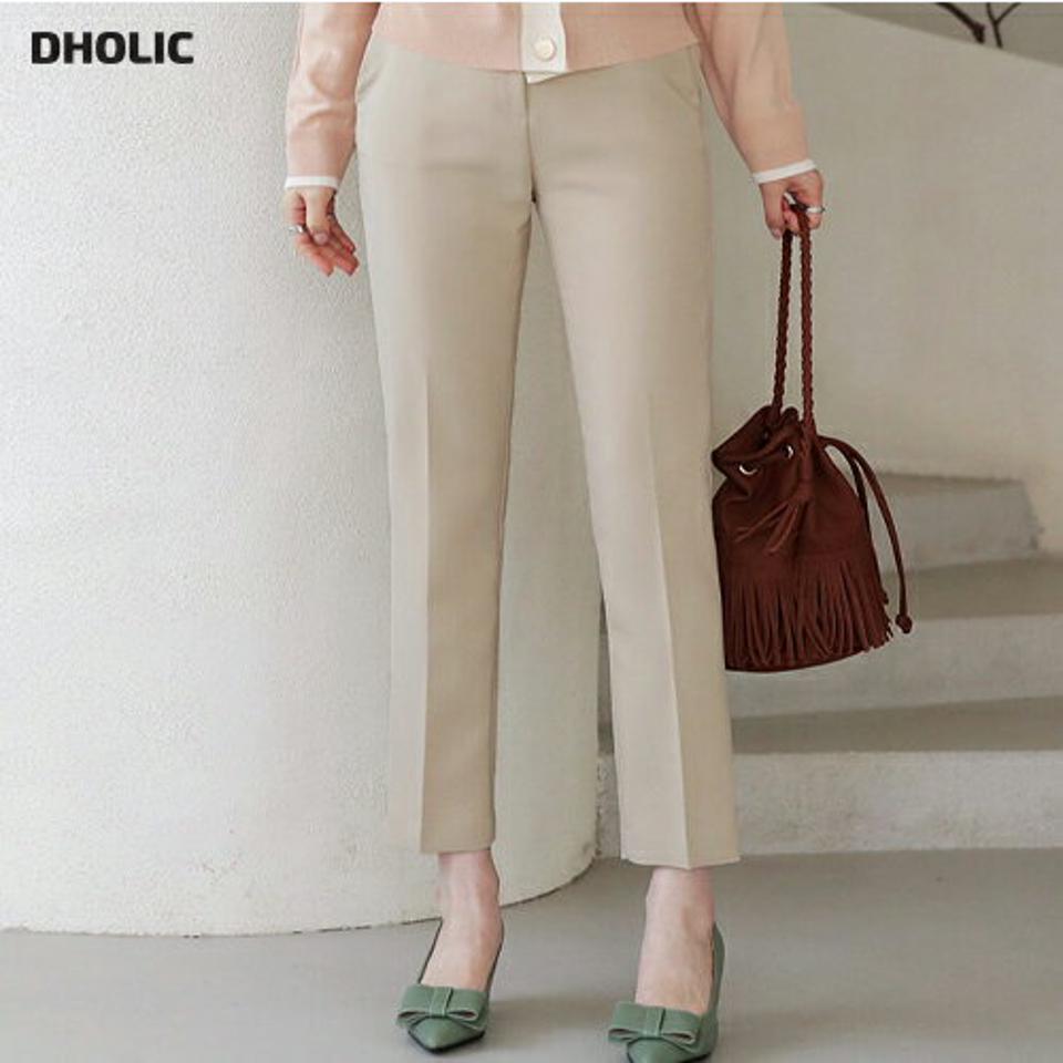 スリムスラックス・全3色・t66259 レディース 【pt】【スラックス パンツ ズボン ロングパンツ スリム 単色 無地 シンプル ベーシック 大人 オフィスカジュアル きれいめ 秋 冬 韓国 ファッション】【ハイホリHIHOLLI】